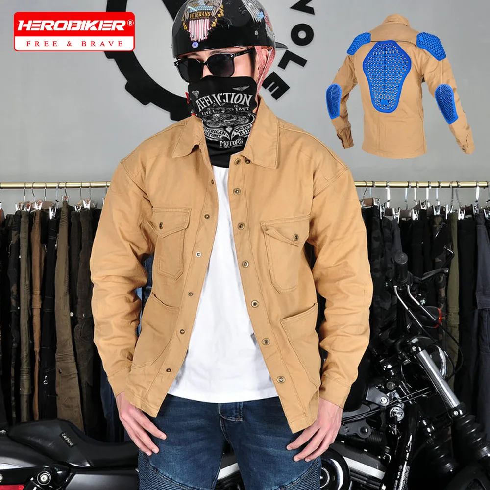 

Motorcycle Riding Clothing Casual Men's Motorcycle Jacket Retro Motorcycles Jacket Riding Anti-fall Clothing With Back Protect