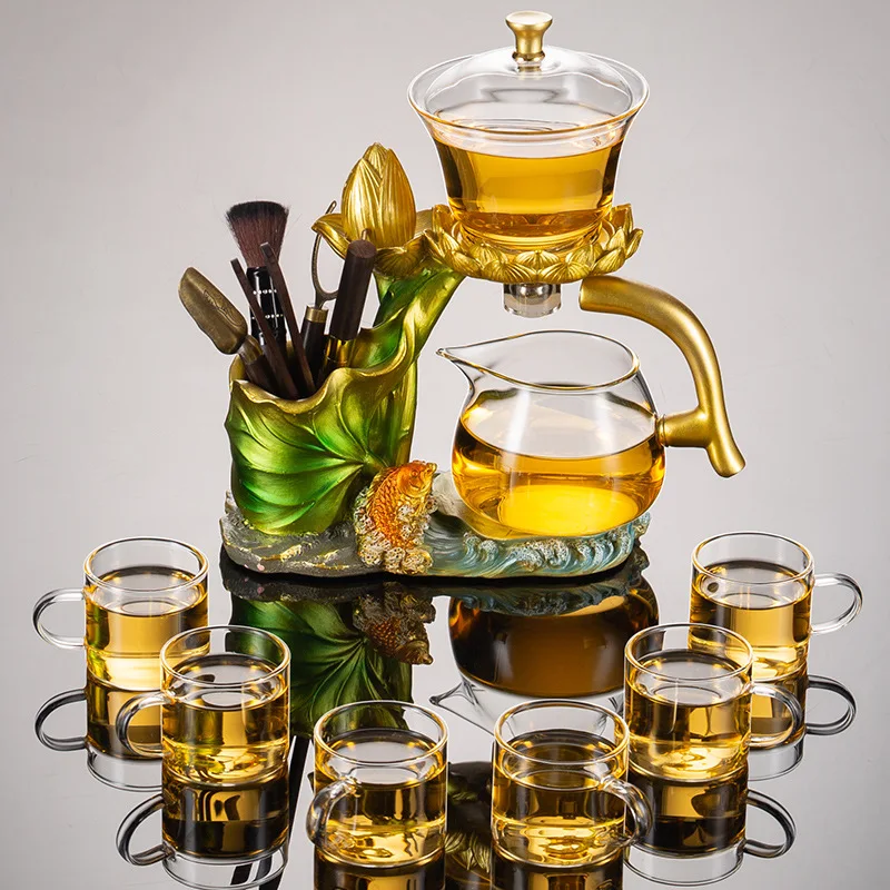 

Heat Resistant Glass Tea Set, Lazy Automatic Tea Maker, Magnetic Suction Teapot
