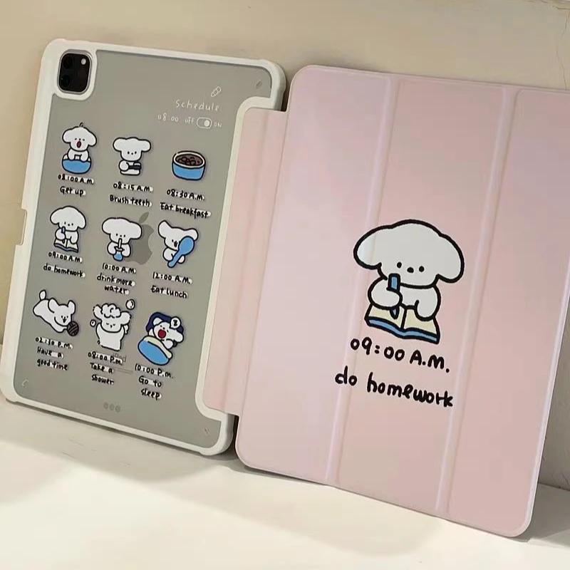 Smart Cover with Pencil Holder for IPad 10th Gen Case 2022  Pro 11 2nd 3rd 4th IPad Mini6 8.3 Air6 5 4 10.9 Air 2/3 10.5 Puppy