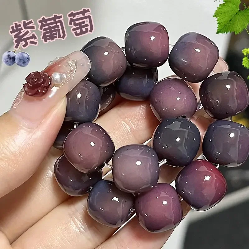 Natural Strange Purple Grape Bodhi Bracelet Girl Student Retro Style Cute Girls Decompression Hand String Buddha Beads Wen Play