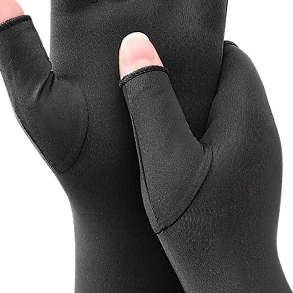 

Медные компрессионные перчатки с половиной пальца, противоскользящие компрессионные перчатки из медного волокна для рук, дышащие мягкие перчатки без пальцев