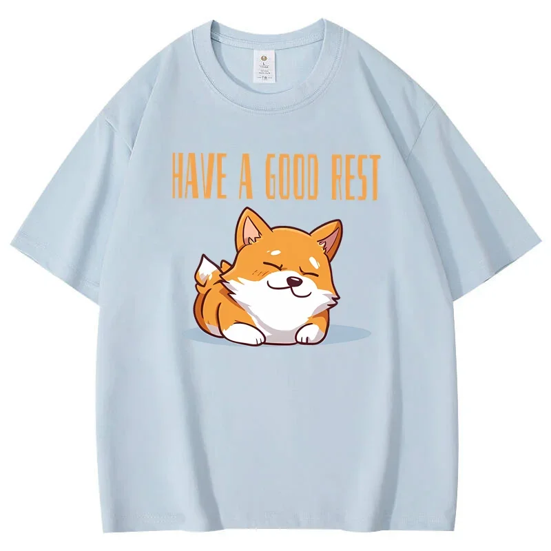 Haut à col rond pour hommes et femmes, coton, design original, dessin animé, créativité, Take a Good Assistcorgi, été, décontracté, vêtements Y2K