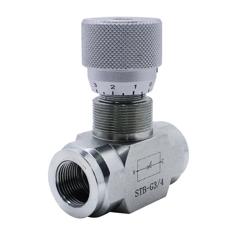 STB-G3/4 High Pressure Throttle Valve Bi-Directional Hydraulic Valve Speed Control Valve for Hydraulic Cylinder