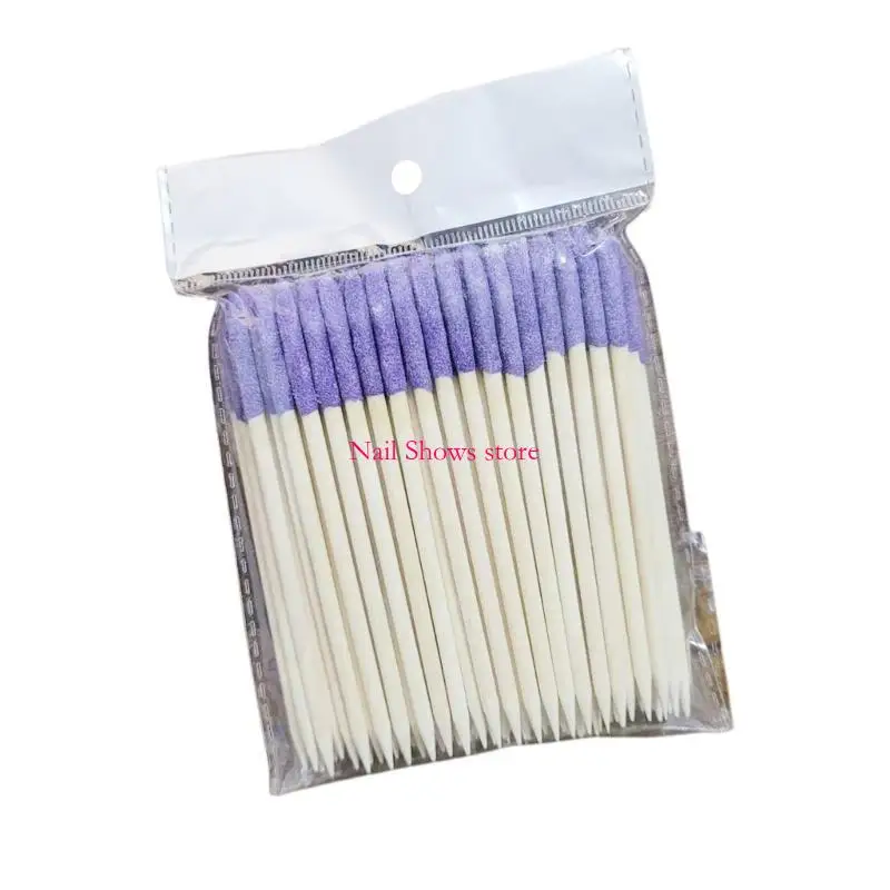 

E0BC 100 шт. оранжевые деревянные палочки для дизайна ногтей, деревянные палочки для удаления кутикулы, шлифовальные палочки