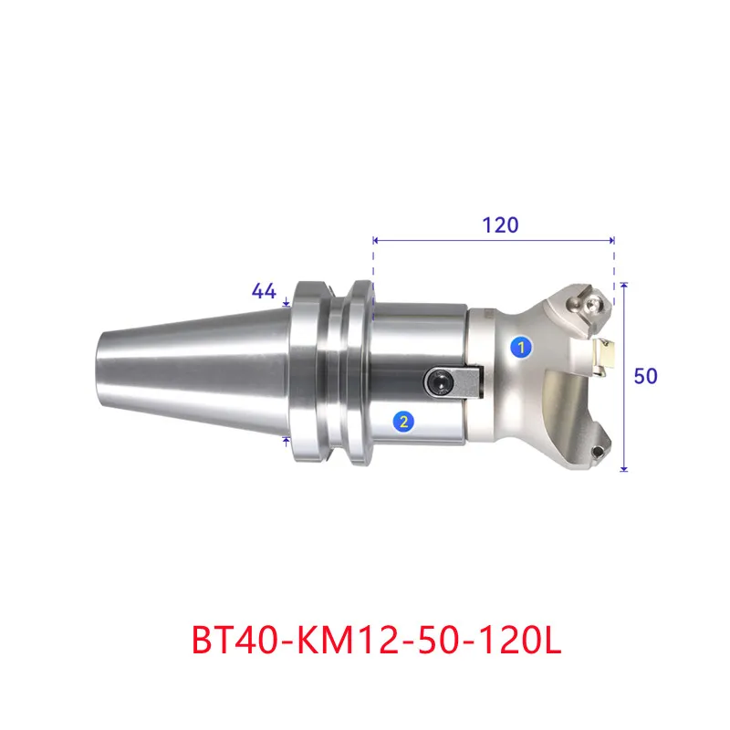 

Face end mill BT40-KM12-50-120 shoulder milling cutter Stainless steel body Tool holder set CNC Milling New