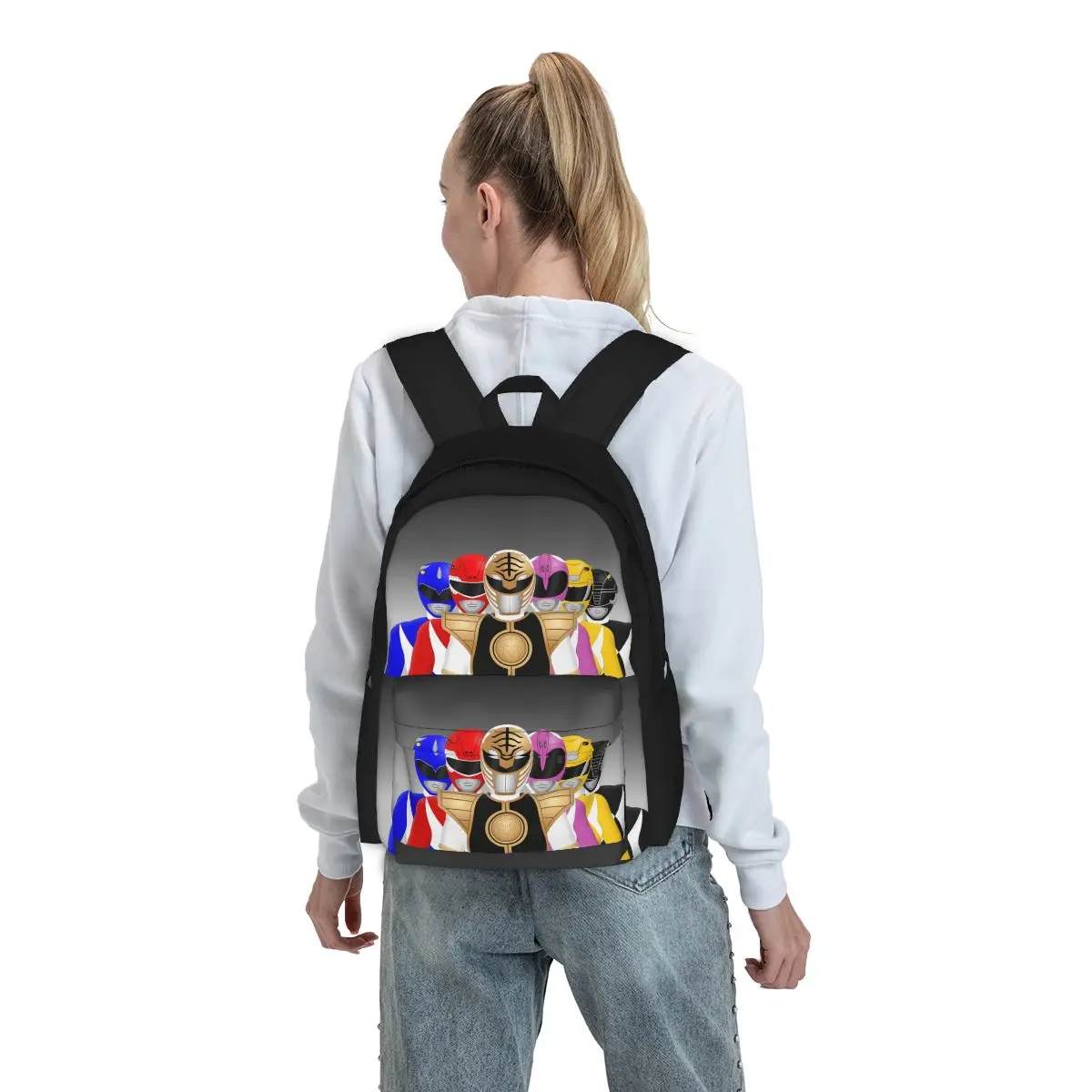 Mighty MorDave Power Ranger Sacs à dos pour garçons et filles, cartable pour étudiants, sacs d'école, sac à dos de dessin animé pour enfants, sac à dos de voyage, sac initié