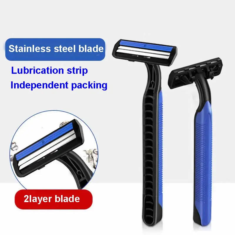 Free Shipping 2Layer stainless Blade Lubrication Strip Hotel Supplies Personal Care Appliance Disposable Razors Independent Pack