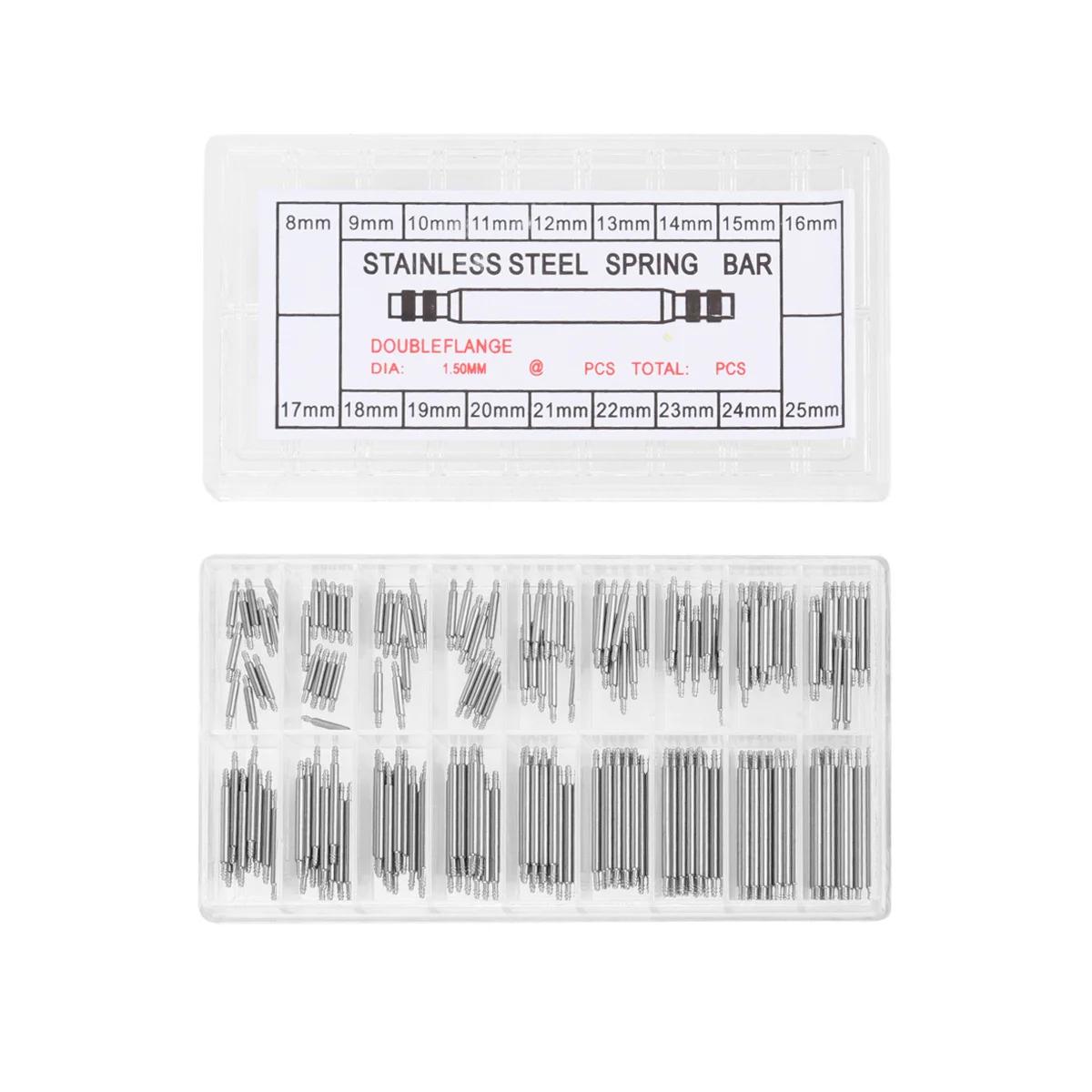 

180Pcs Professional Watch Band Remover Tool Rugged Metal Construction for Smooth Spring Bar Fitting 8Mm-25Mm Silver DIY Repair