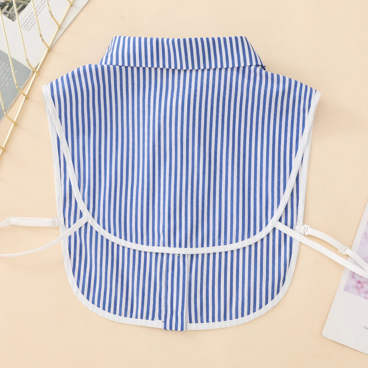 Women's Fashion Stripe Pointed Neck Fake Collar, Versatile and Versatile Style Collar, Inner Shirt Decoration Collar