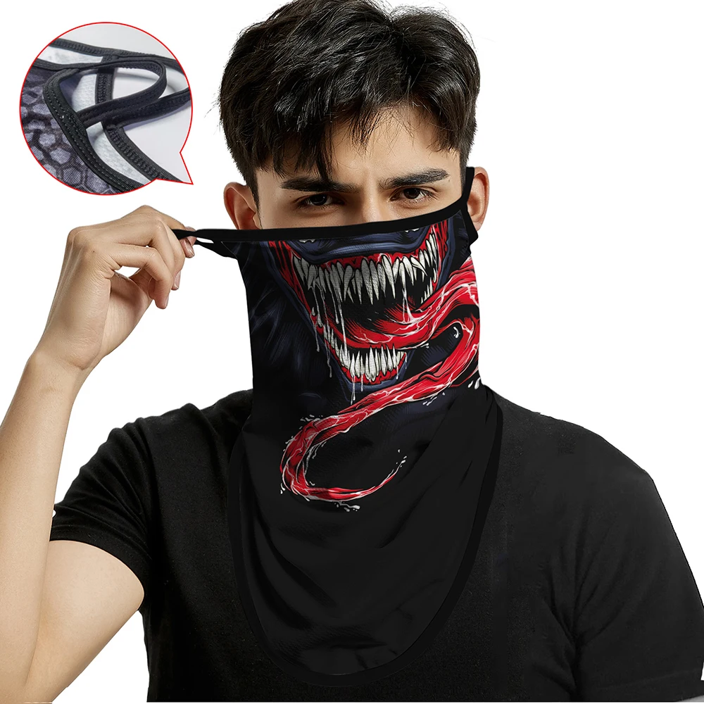 Earloop Scarf Protective Ski Mask Skull Bandana Masks Army Venom Balaclava Hiking Camping Hood Ghost Scarf Neck Gaiter Women Men