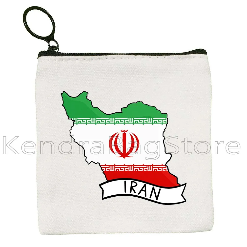 Islandia Iran Irlandia Italia Georgia Yunani Latvia Meksiko Kolombia Rwanda Bendera Peta Kanvas Dompet Koin Kunci Tas Dompet Kantong