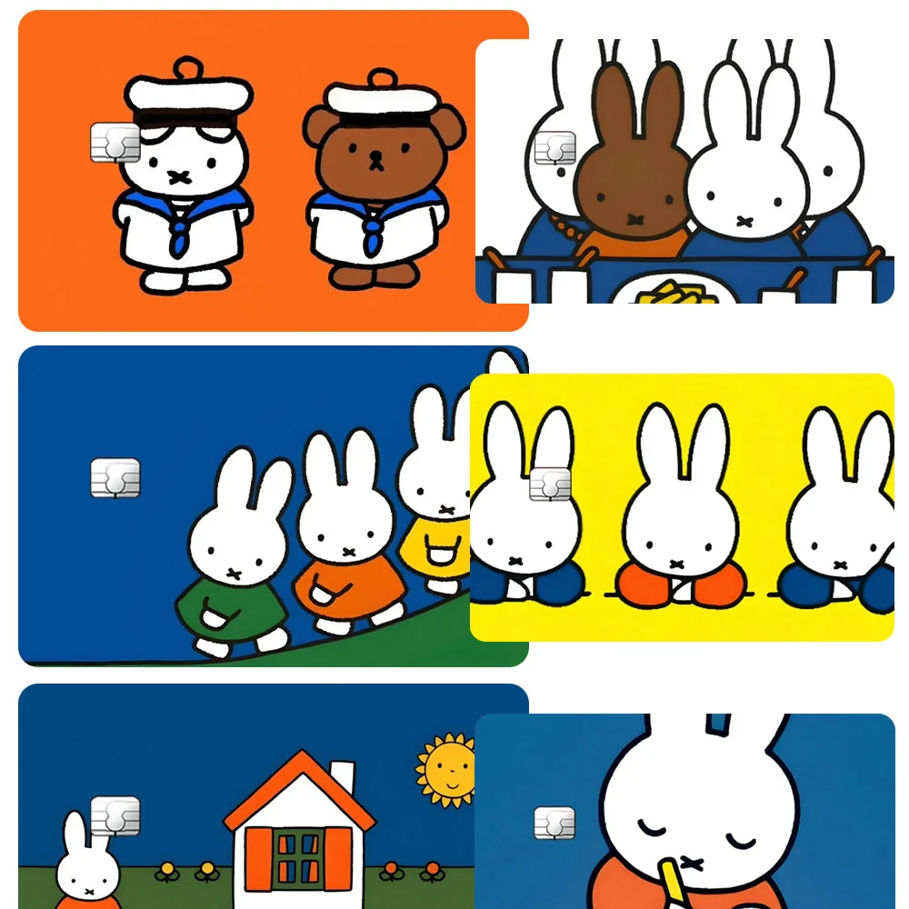 

Miffy Card Stickers Kawaii Student Bus Subway Bank ID Card Diy Cartoon Material Decorate Patch Tags Paster Decals School Gift
