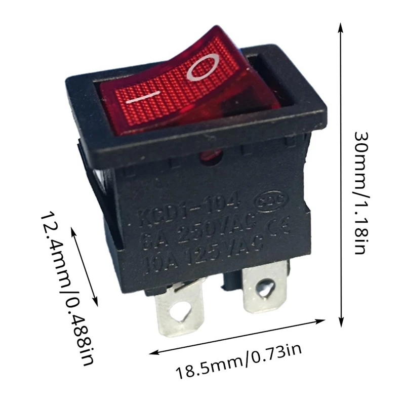 BAAG-30 قطعة KCD1 قارب الروك تبديل التبديل 6A/250 فولت 10A/125 فولت التيار المتناوب مع مفتاح الإضاءة الحمراء 4Pin On Off