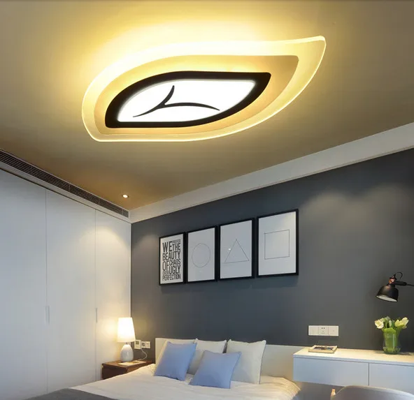 Minimalist Leaf Modern Led Ceiling Lights For Living Room Bedroom Remote Control Acrylic+Hardware LED Ceiling Lamp