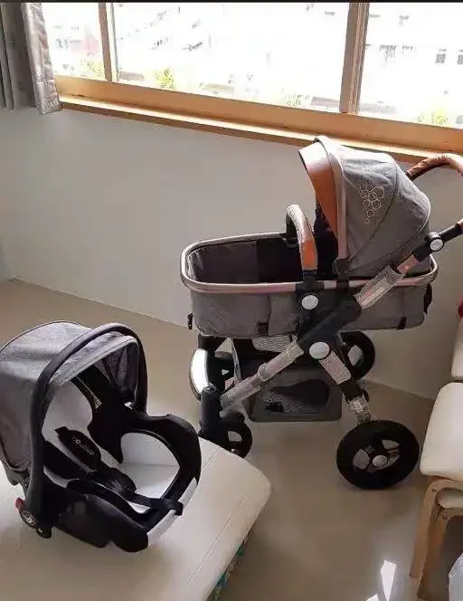 Purorigin Wholesale Aluminium frame travel system 4 in 1 infant pram baby stroller with baby car seat 0-3 years