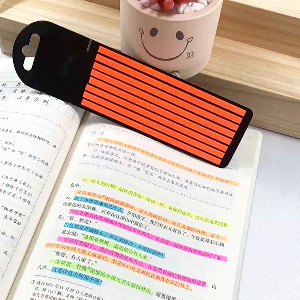 

5 Sheets Transparent Reading Strips Colored Highlighter Tape Sentence Markers Portable Page Marker School Supply Notes