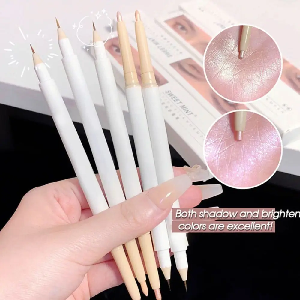 Double Head Shadow Pen Fine Flash Brightening Long Lasting Under Eyelid To pen Waterproof Matte Pearlescent Outline Pen