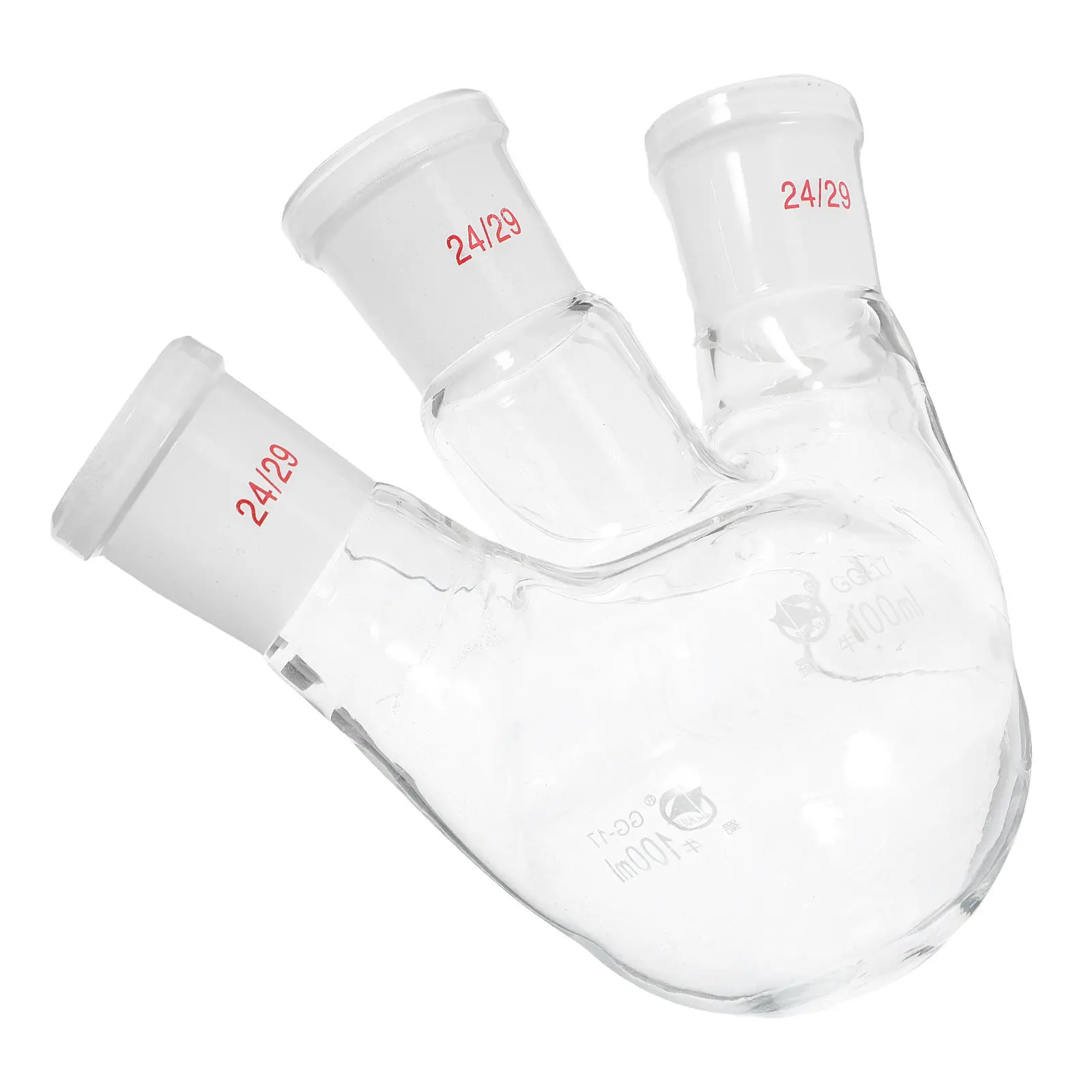 

1 шт. Трехгорлая колба для кипячения, лабораторная стеклянная посуда из высококачественного боросиликатного стекла для дистилляционного оборудования