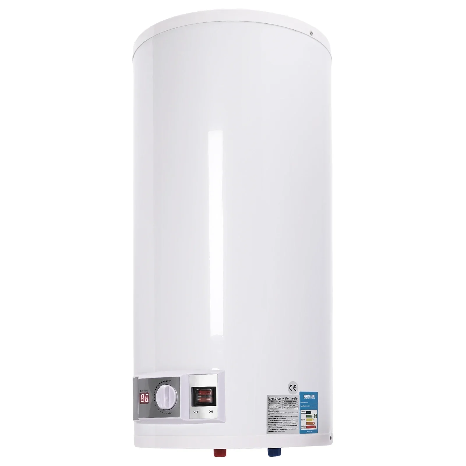 Elektrische warmwaterboiler 80L, 2000W, wandmodel, elektrische boiler, verwarmingsboiler, waterboiler, emaille. - afbeelding 2