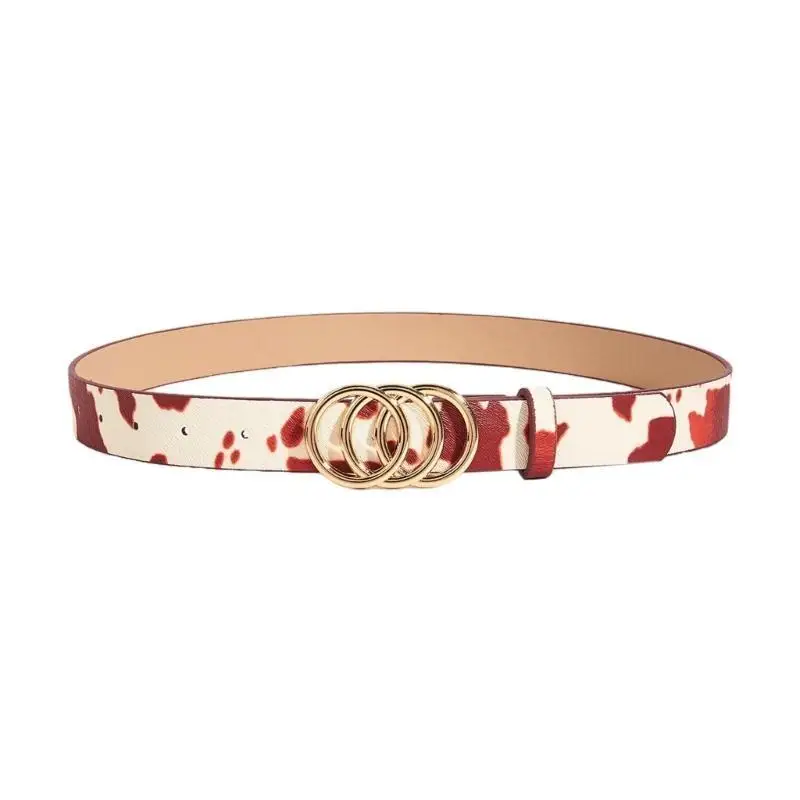 

652F Cow Print Hot Waist Belt for Jeans Retro Waist Belt Cowgirl Body Jewelry