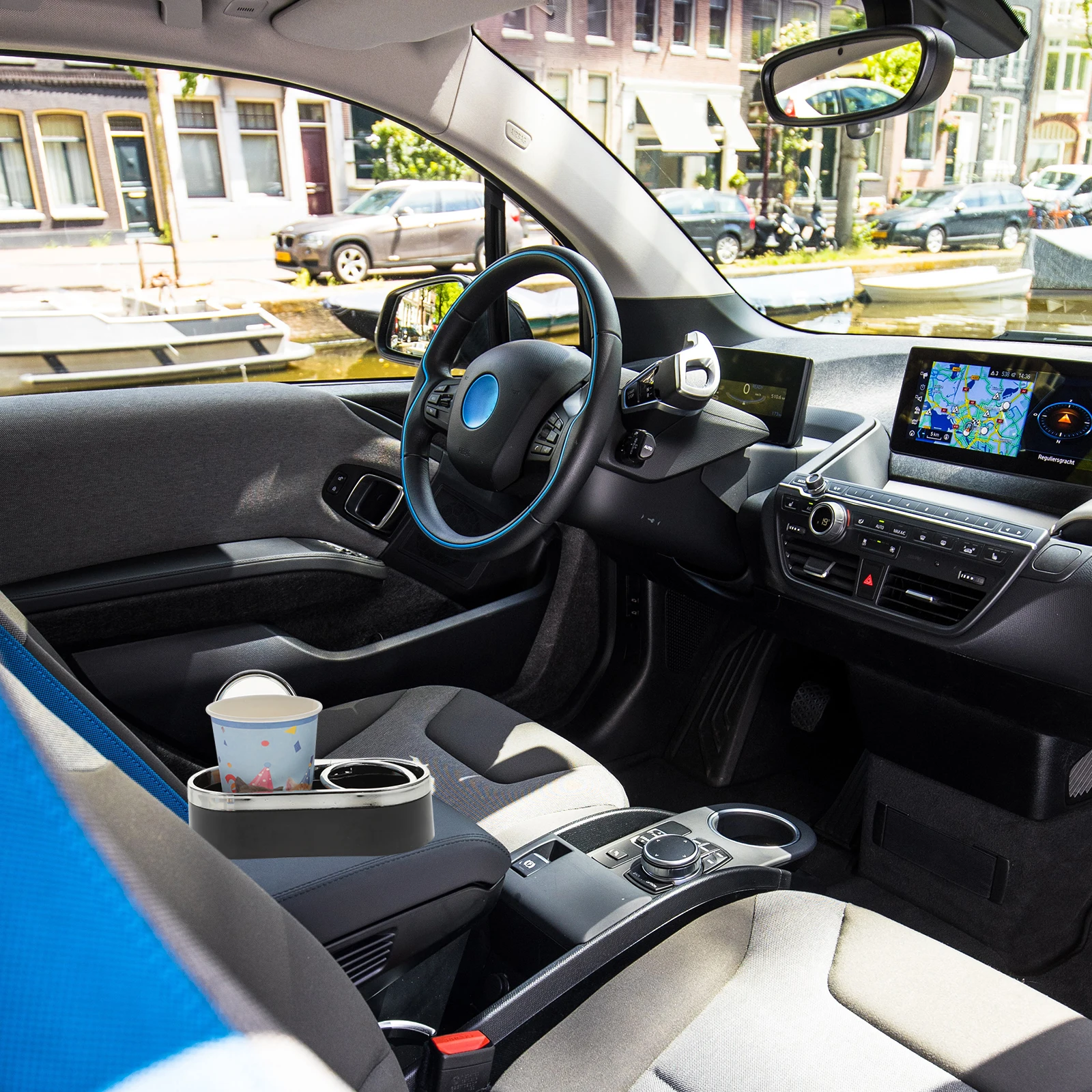 

Car Cup Holder Beverage Water Holders for Trucks Back Seat Floor Tumbler Adjustable Black Mug Vent Hanging Travel Lightweight