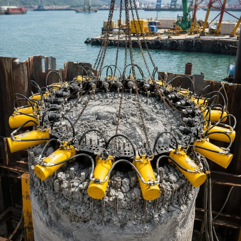 High Efficiency Pile Head Breaker Machine Hydraulic Concrete Pile Crusher for Stadium Foundation Construction Customized