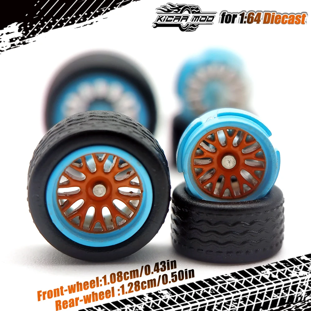1/64 Gulf Series Räder mit Gummireifen für Diecast Modellautos Matchbox Tomica Supercar D:11*13mm 1 Set – Detail 10