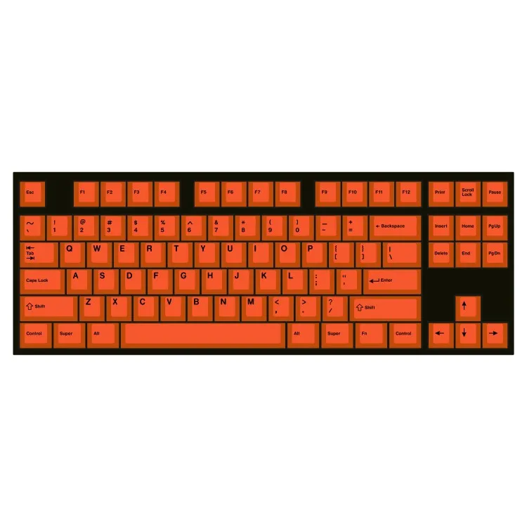 Orange keycap cherry original height PBT material hot sublimation process solid color keycap primary color injection molding