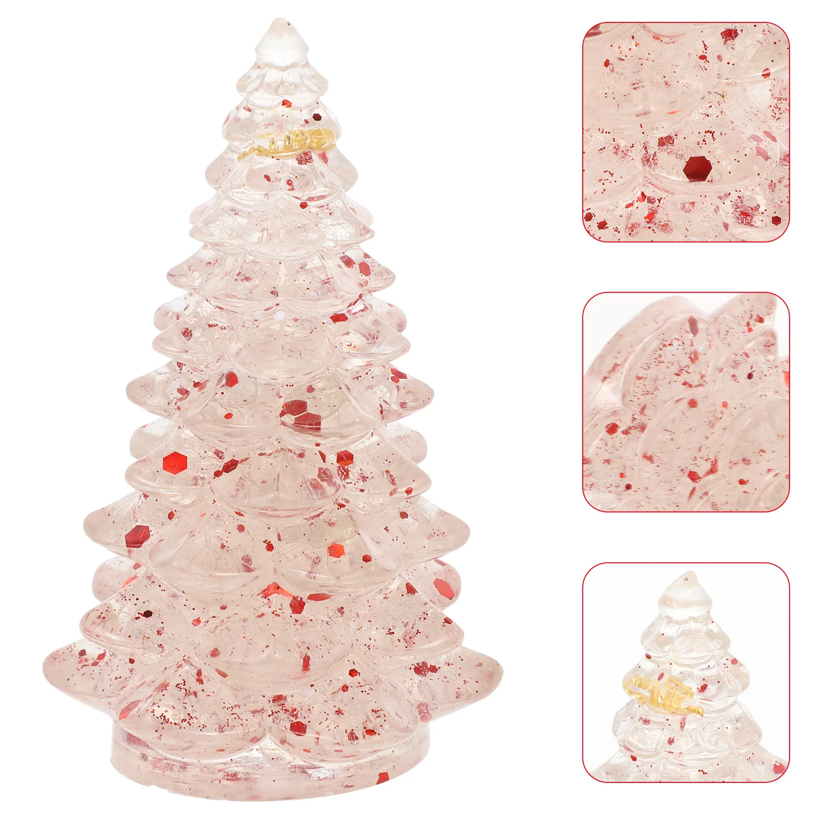 

Mini Resin Christmas Tree Crystal Decor Desktop Craft for Holiday Party Tabletop Decoration Mantel and Fireplace Display