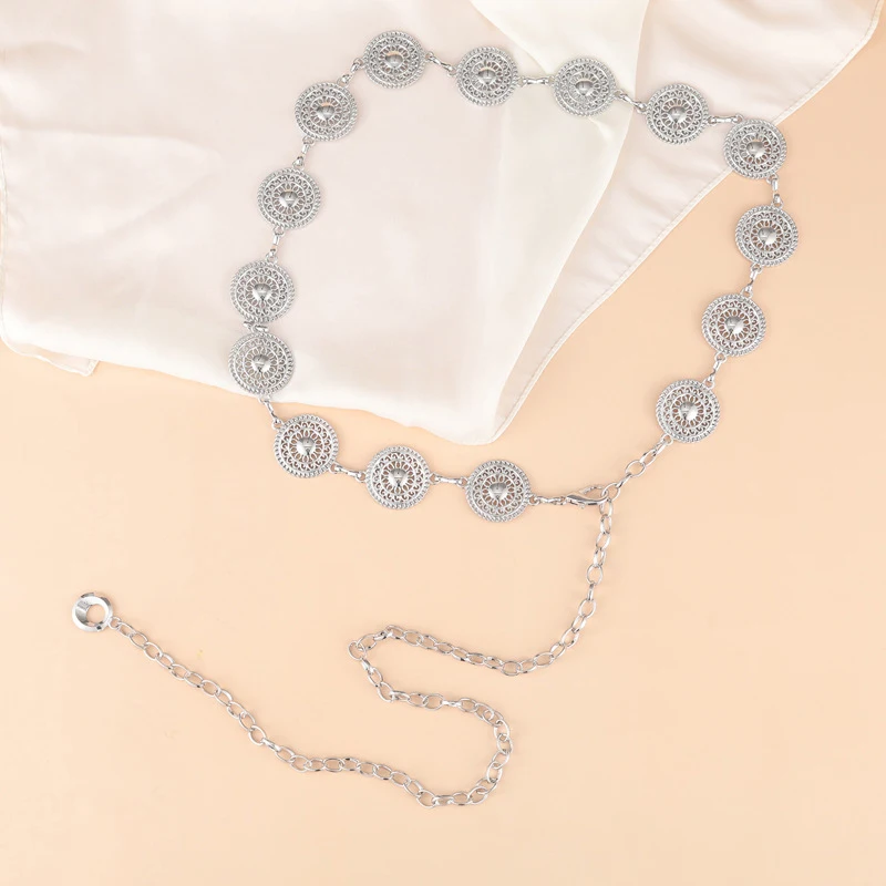Vielseitiger, verstellbarer Taillengürtel im Bohemia-Stil, langer Taillengürtel, Kleid-Körperkette für Frauen und Mädchen, Vintage-Taillenkette mit durchbrochenem Muster – Detail 7