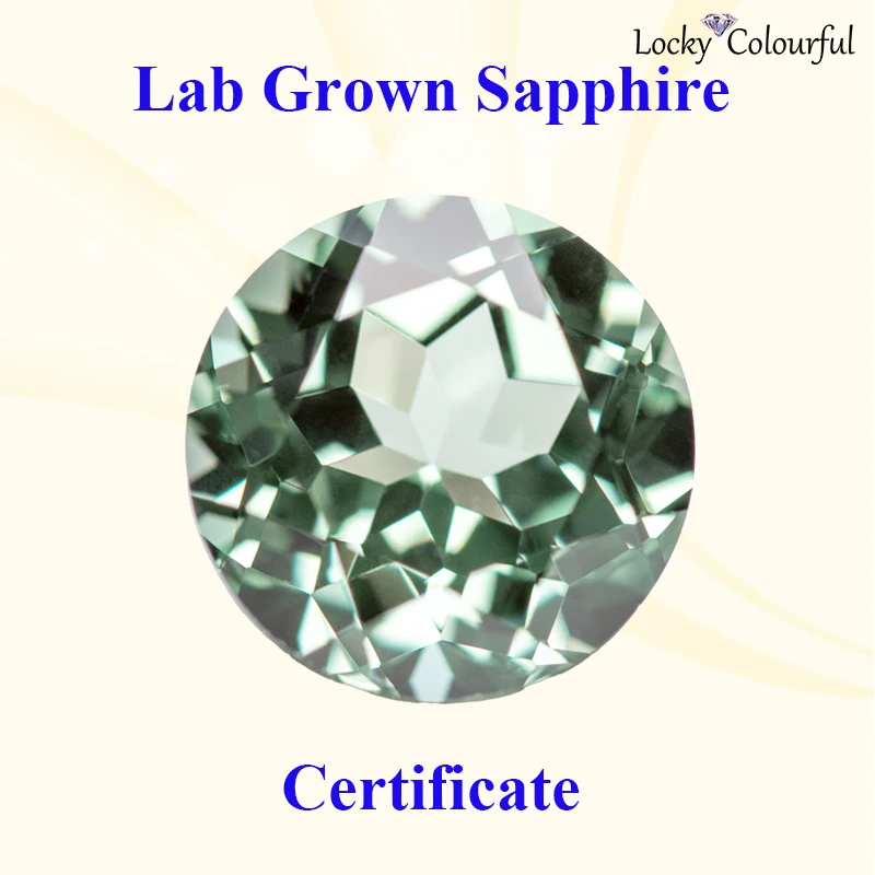 

Lab Grown Sapphire Round Shape Green Color Charm Beads Top Quality for DIY Jewelry Making Bracelet Selectable AGL Certificate