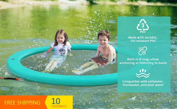 Factory OEM 7x6ft Drop Stitch Inflatable Floating Platform High‑Capacity Water Entertainment Amusement Equipment
