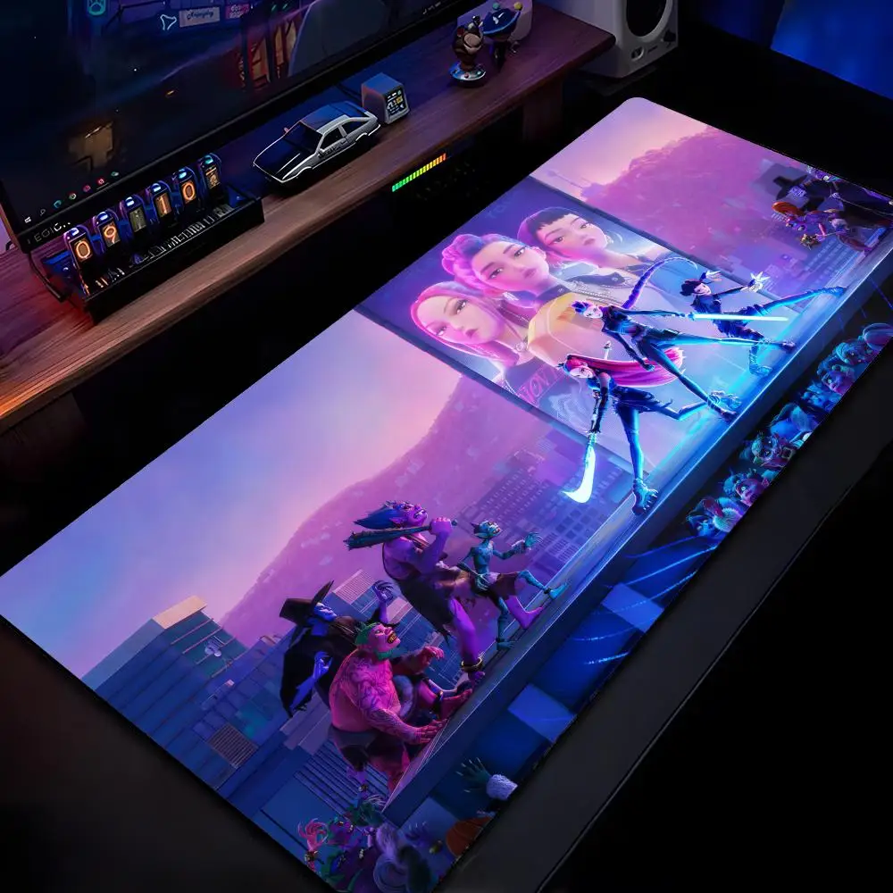 

KPOP Demon H-Hunters Коврик для мыши Коврик для мыши HD Печать Компьютерные геймеры Запирающийся край Нескользящий коврик для мыши XXL90x40 см Клавиатура ПК Стол