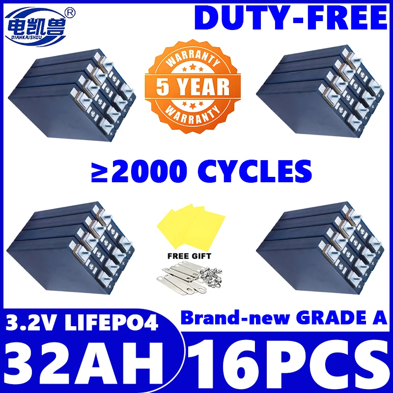 

16PCS new 3.2V 320AH 280AH 340AH 200AH 120AH 32AH lifepo4 battery DIY 48V boat solar energy storage household battery duty-free