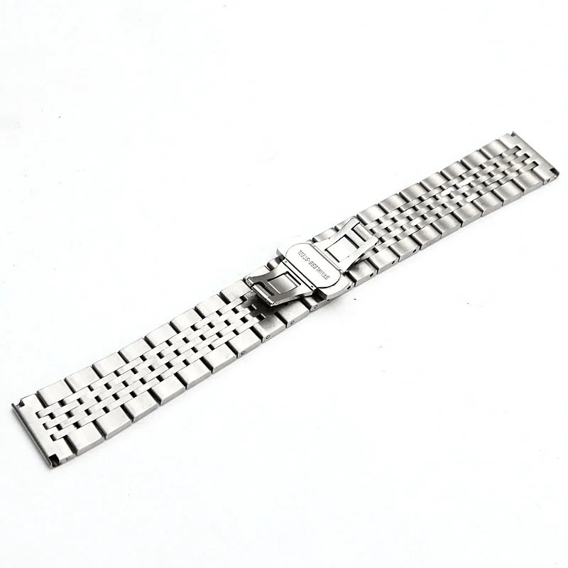 Stainless Steel Solid Steel Belt for Tissot T41 Watch Seven Beads Strap Double Press Butterfly Buckle Watch Band