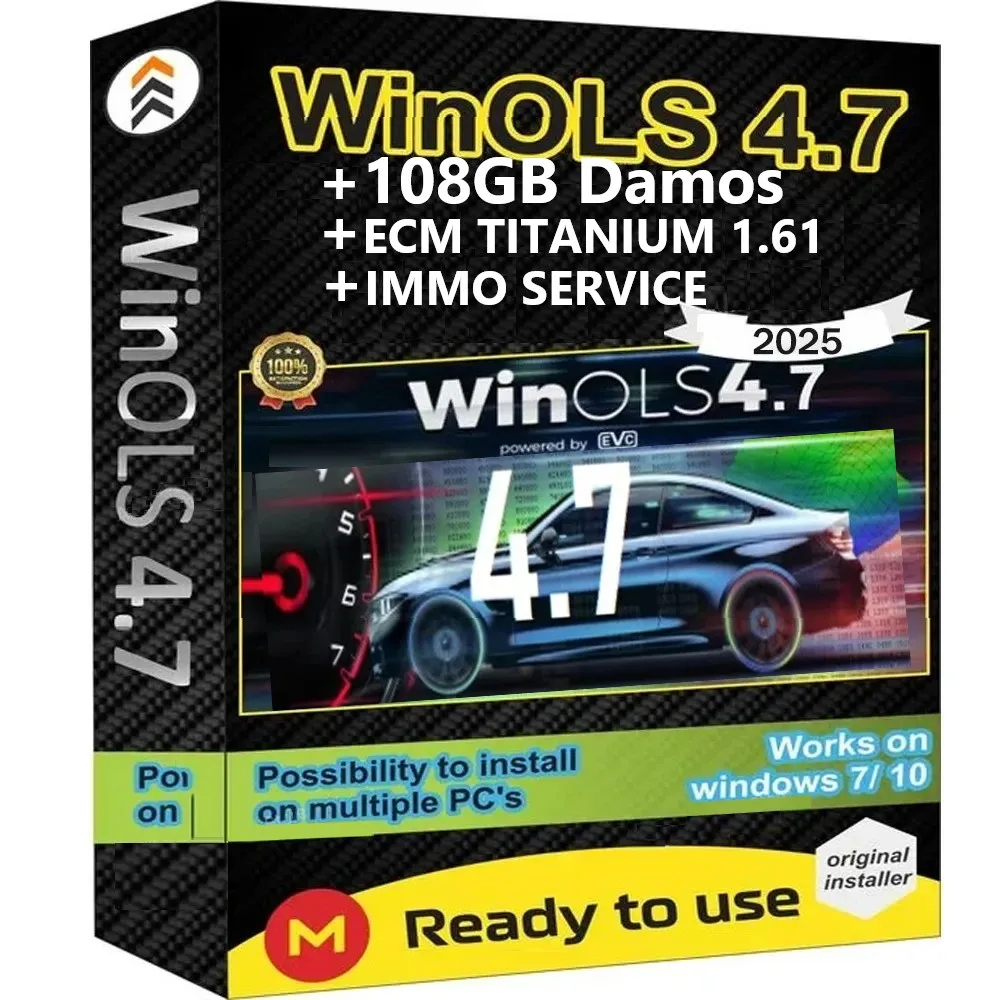 4 in 1 Winols 4.7 Full Activation 108GB Damos Windows 7/10/11 No Virtual Multi-language ECM Titanium 1.61 IMMO Service Included