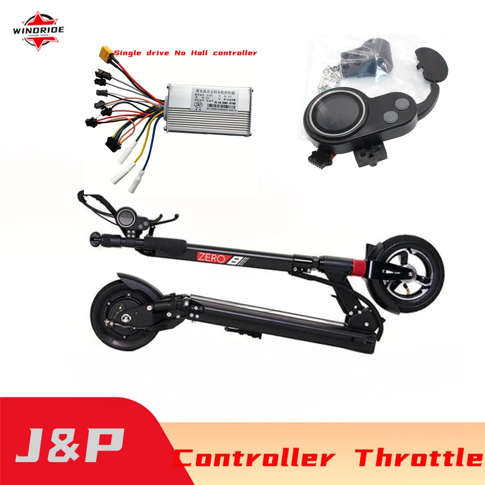 

JIPIN Brushless Controller 48V 25A 500W Motor Starter JP LCD Display Throttle Switch for Zero 8 Electric Scooter Accessories