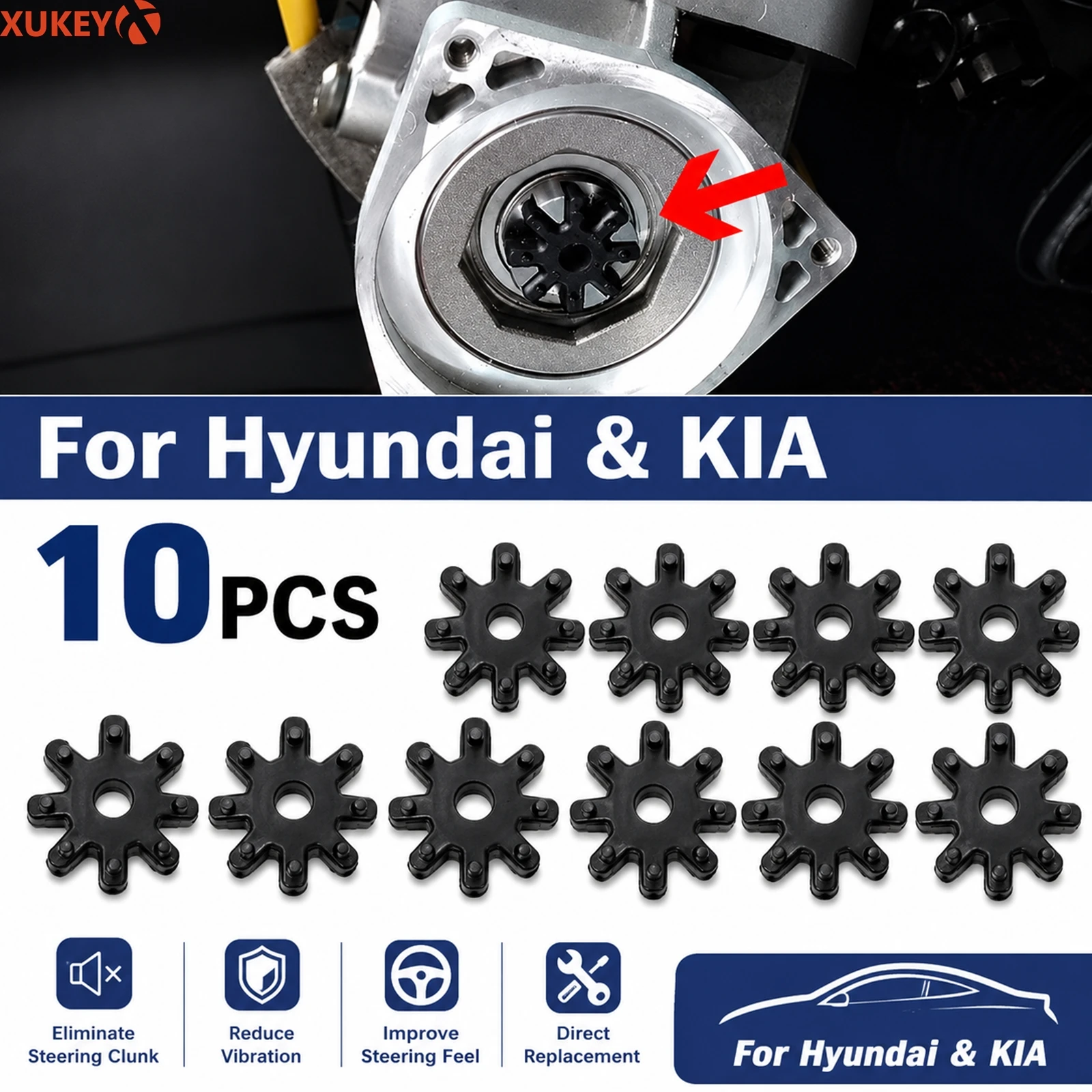 10PCS/Lot Flexible Steering Column Coupler Bushing 56315-2K000-FFF For Hyundai Elantra Sonata Santa Fe Kia Soul Optima Forte