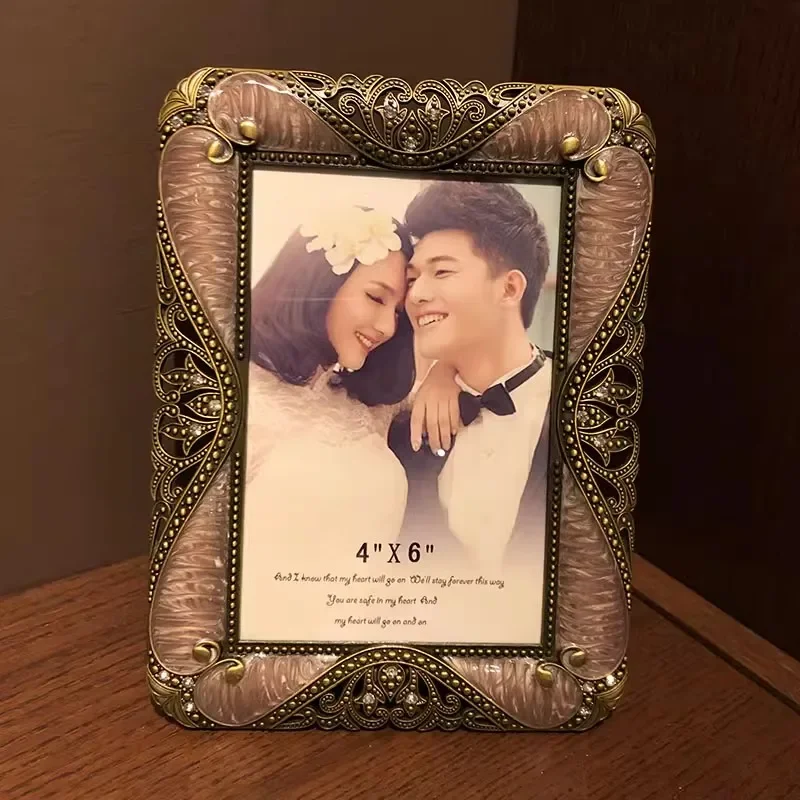 6/7-inches Bronzepurple/blue  Metal Photo Frame, Nordic Style Photocards, KPhoto albumpop Photocards,