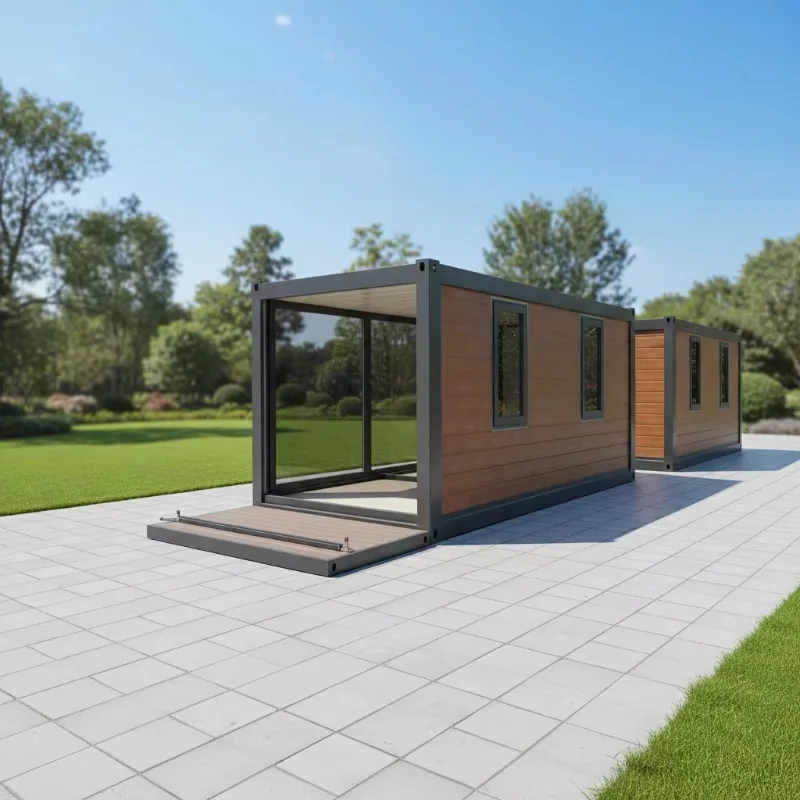 2026 Modern Sandwich Panel Foldable Prefab Mobile Insulated Container House Office Building/Workshop/Restaurant/Shop/Bar