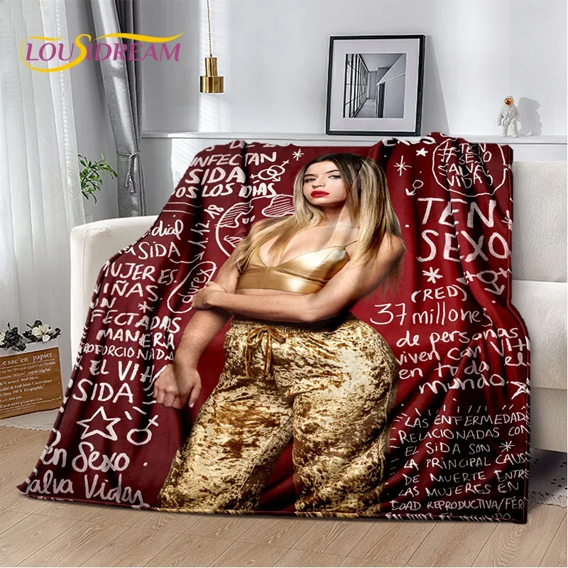 Lola Indigo Spanish Singer Dancer 3D Soft Flannel Blankets,Throw Blanket Comfortable Blanket for Picnic Beds Sofa Home Bedroom