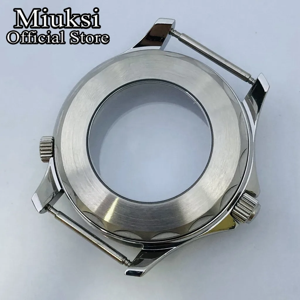 Miuksi 41mm silver watch case sapphire glass fit NH35 NH36 NH34 Miyota8215 8205 821A Mingzhu DG 2813 3804 movement