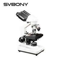 Svbony SM201 Binocular Compound Microscope, 40-2500X with 100x Oil Immersion Objective Lens NA1.25 Variable Light Abbe Condenser