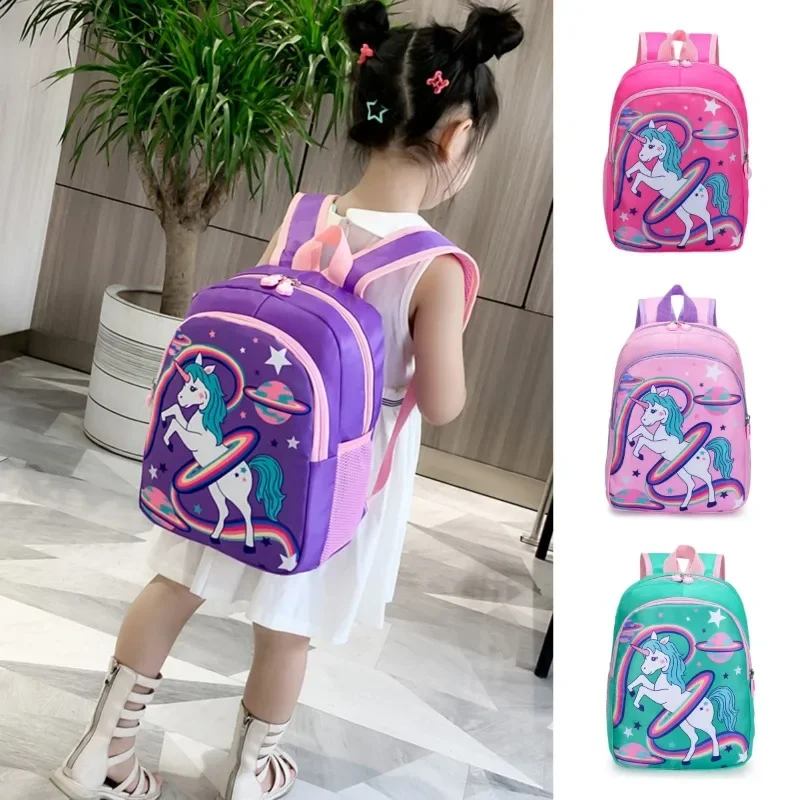 Schooltas Cartoon Kids Rugzak Regenboog Paardenprint Kleuterschool Schooltas 1-3 Klas Basisschool Boekentas Rugzak Voor Meisjes