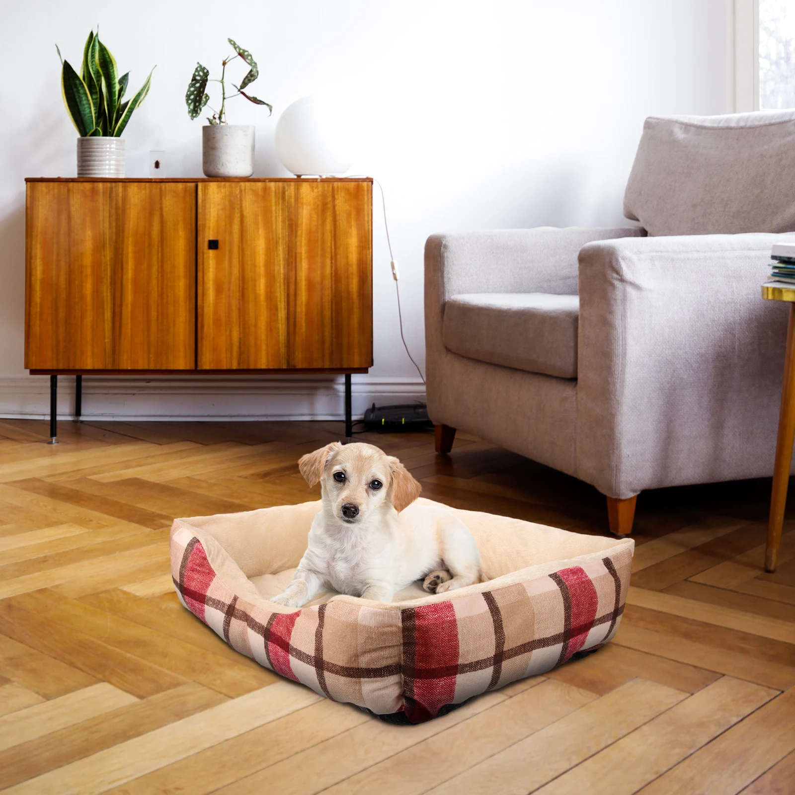 

Warm Pet Bed Cotton House for Cats Dogs Christmas Style Cozy Cave Nest Durable Small Kennel Indoor Outdoor Soft Comfortable Pet