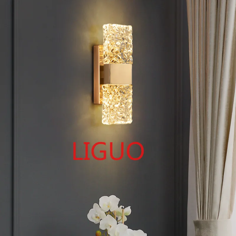 

Modern Simple and Light Luxury Crystal Wall Lamp Stainless Steel New TV Bedside Hallway AisleLight