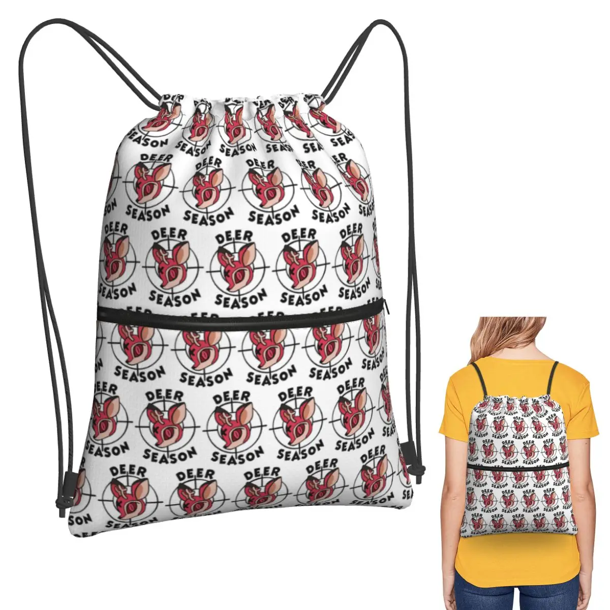 

Alastor Deer Season Backpacks Portable Drawstring Bundle Pocket Sports Bag Book Bags for Travel School