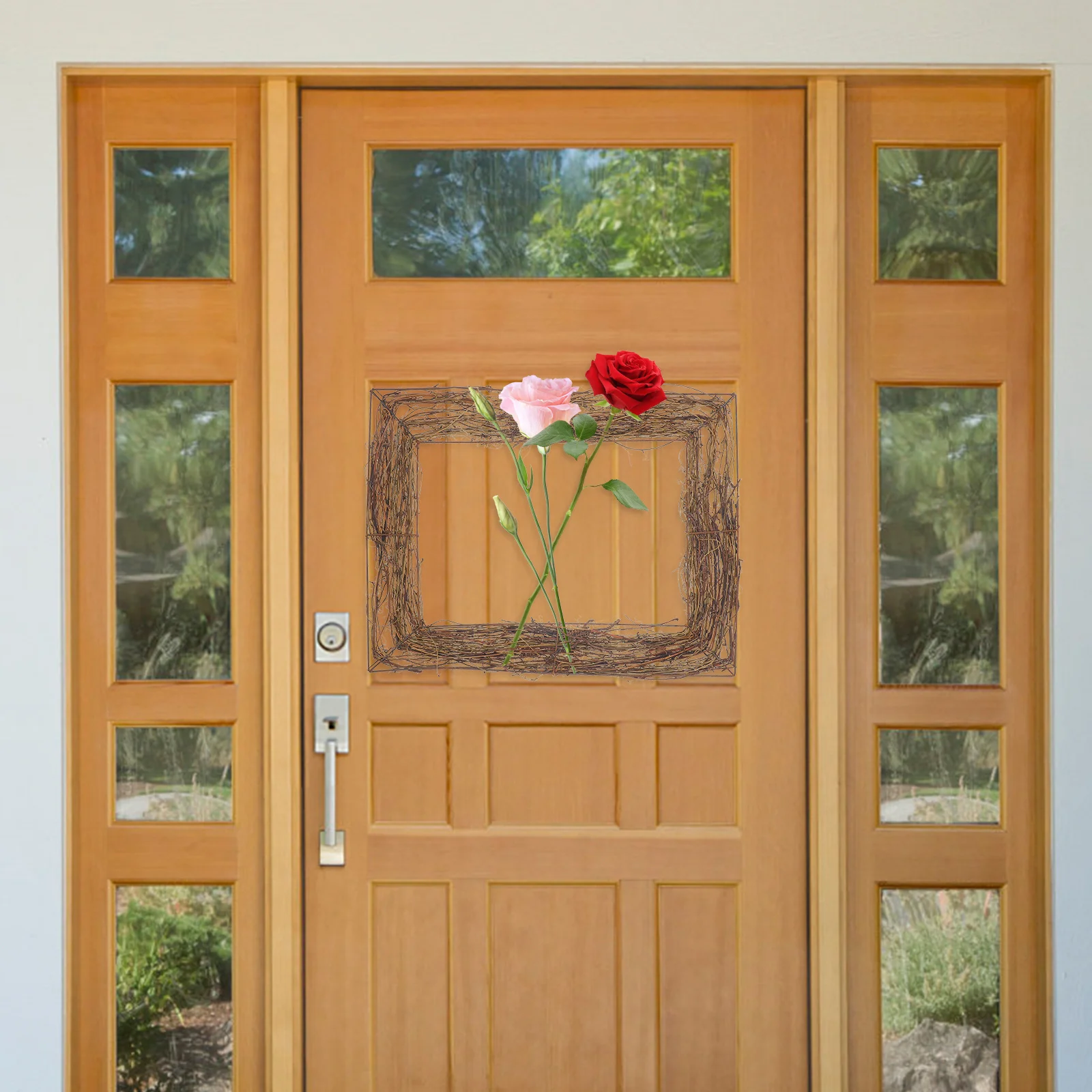 

2Pcs Rattan Wreath Base Vine Branch Natural Floral Craft Frame for Holiday Seasonal Decoration Wreath Base