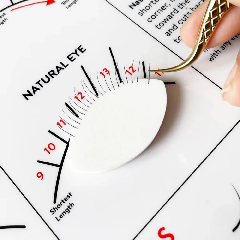 100 Uds. Almohadillas suaves para pestañas postizas esponja en forma de ojo esponjas de maquillaje reutilizables extensión de pestañas pequeñas práctica principiante entrenamiento de mapa de pestañas