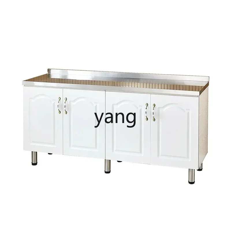 

lmm Rental Kitchen Cabinet Storage Home Stove Cabinet Integrated Sink Simple Stainless Steel Kitchen Cabinet